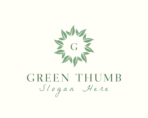 Organic Wreath Leaves Vegan  logo design