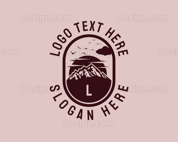 Mountain Backpacking Scenery Logo