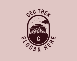 Mountain Backpacking Scenery logo design