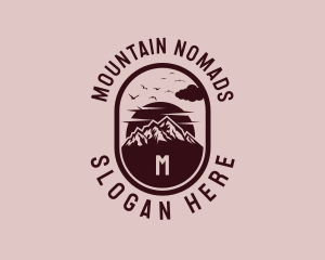 Mountain Backpacking Scenery logo design