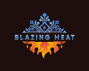 Cooling Heating HVAC logo design