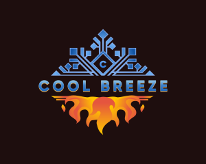 Cooling Heating HVAC logo design