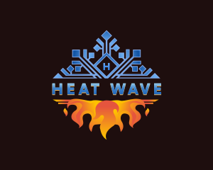 Cooling Heating HVAC logo design