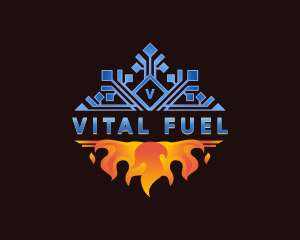 Cooling Heating HVAC logo design