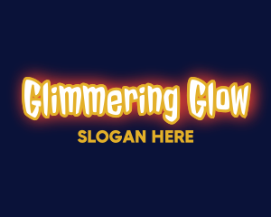 Funky Glowing Gamer logo design