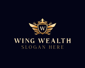 Wing Crown Shield logo design