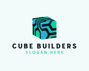 Digital Circuit Cube logo design