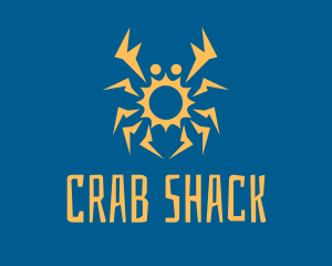 Orange Sun Crab logo design