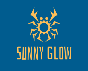 Orange Sun Crab logo design