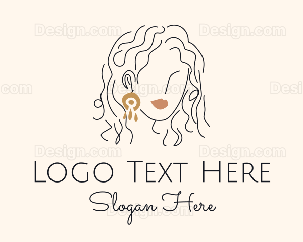 Makeup Lady Style Earring Logo