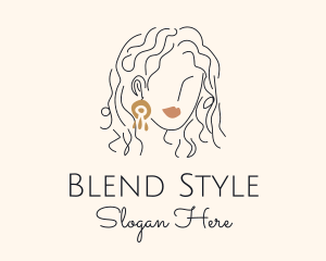 Makeup Lady Style Earring  logo design