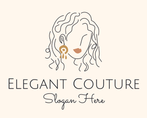 Makeup Lady Style Earring  logo design