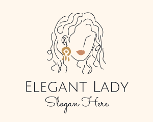 Makeup Lady Style Earring  logo design