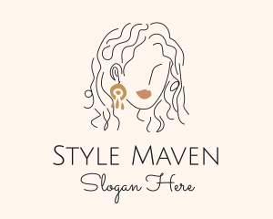 Makeup Lady Style Earring  logo design