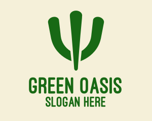 Simple Green Cactus  logo design