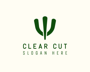 Simple Green Cactus  logo design