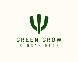 Simple Green Cactus  logo design