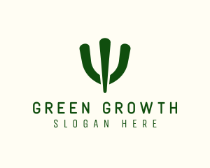 Simple Green Cactus  logo design