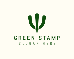 Simple Green Cactus  logo design