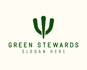 Simple Green Cactus  logo design