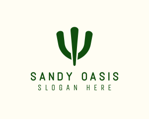 Simple Green Cactus  logo design