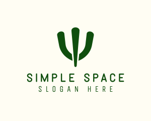 Simple Green Cactus  logo design