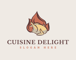 Flaming Chicken Restaurant logo design