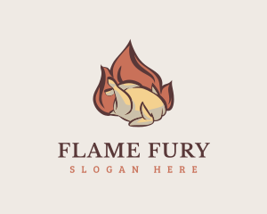 Flaming Chicken Restaurant logo design