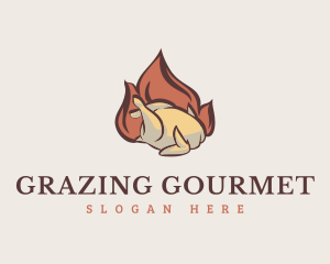 Flaming Chicken Restaurant logo design