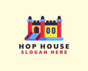 Bounce House Castle Slide logo design