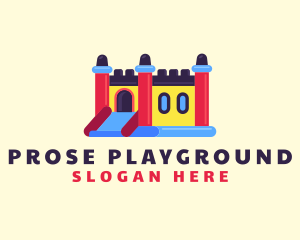 Bounce House Castle Slide logo design