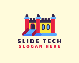 Bounce House Castle Slide logo design