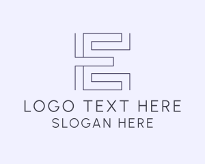 Geometric Maze letter E logo