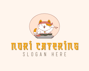 Cat Sushi Dining logo design