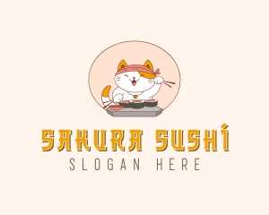 Cat Sushi Dining logo design