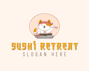 Cat Sushi Dining logo design