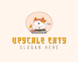 Cat Sushi Dining logo design