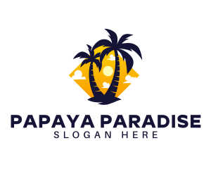 Summer Palm Tree Island logo design