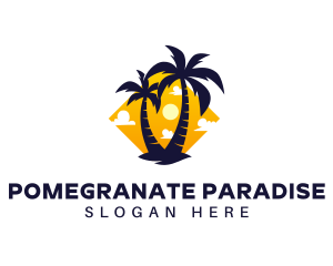 Summer Palm Tree Island logo design