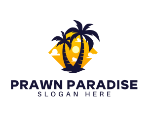 Summer Palm Tree Island logo design