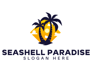 Summer Palm Tree Island logo design