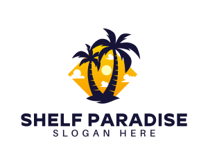 Summer Palm Tree Island logo design