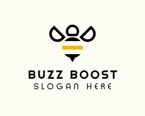 Minimalist Bee Insect logo design