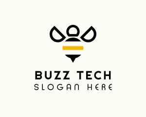 Minimalist Bee Insect logo design