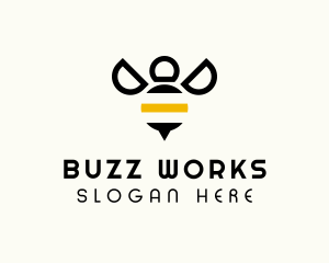 Minimalist Bee Insect logo design