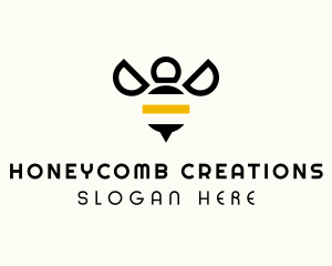 Minimalist Bee Insect logo design