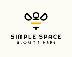 Minimalist Bee Insect logo design