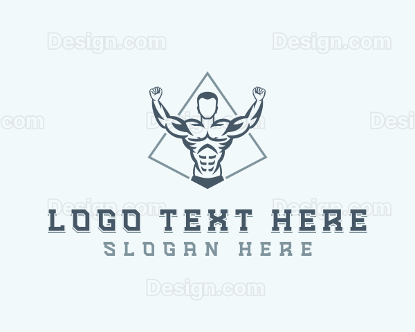 Strong Man Muscular Logo