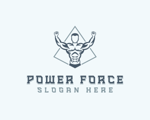 Strong Man Muscular logo design