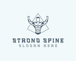 Strong Man Muscular logo design